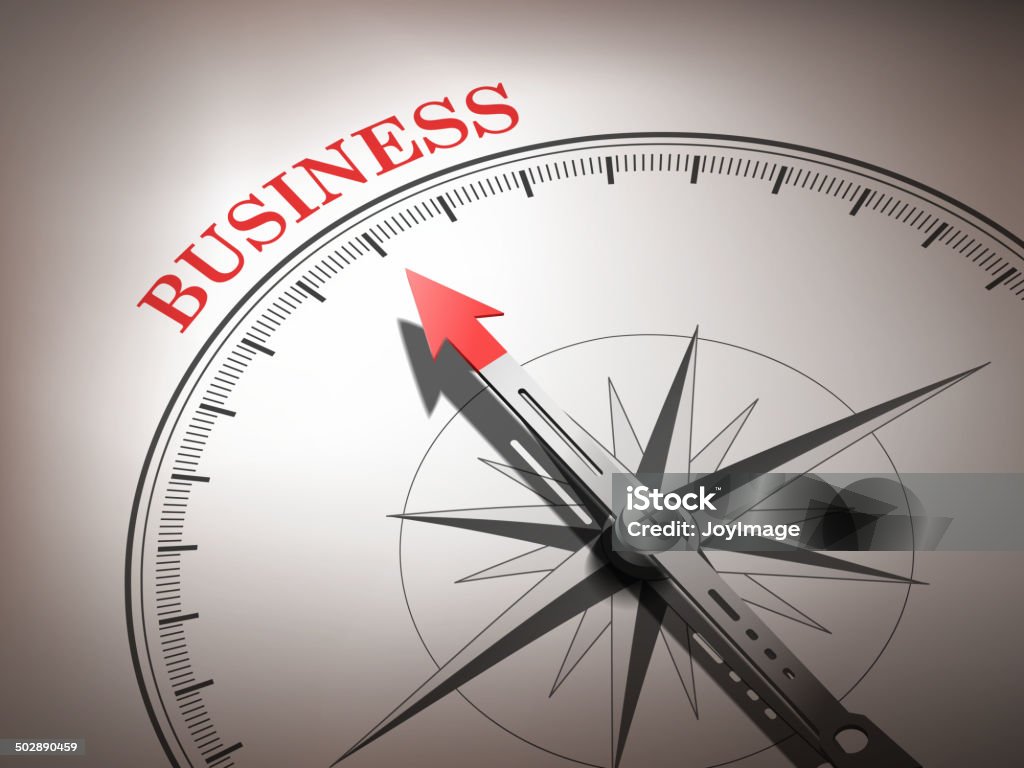 abstract compass needle pointing the word business abstract compass needle pointing the word business in red and white tones Abstract stock vector