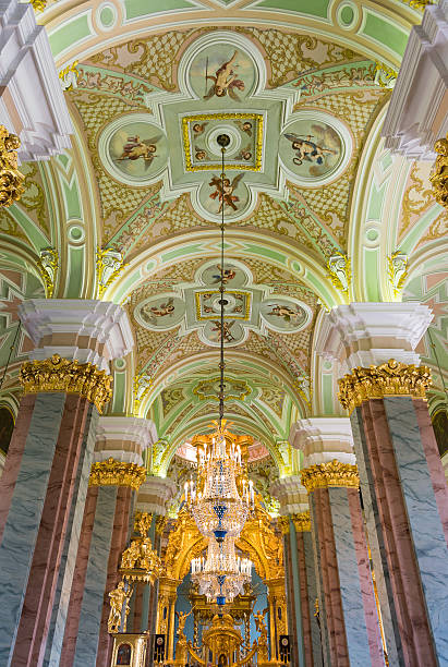 Peter and Paul Cathedral, St. Petersburg, Russia, Interior detail from the richly decorated Peter and Paul Cathedral, St. Petersburg, Russia. peter and paul cathedral st petersburg stock pictures, royalty-free photos & images