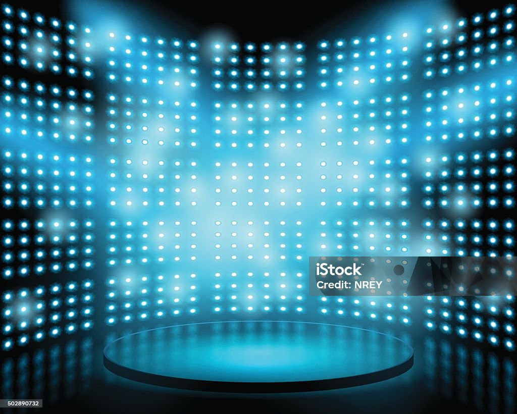 Performance stage with lightbulb glowing backdrop wall Performance stage with lightbulb glowing backdrop wall. Vector abstract background Backgrounds stock vector