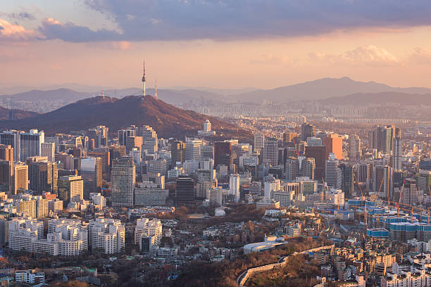 istock Sunset at Seoul City Skyline, 502891078