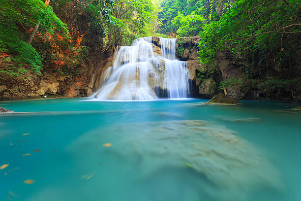 istock Deep forest Waterfall in Kanchanaburi, Thailand. 502892479