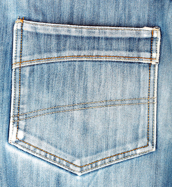 istock Blue jeans back pocket. Beautiful casual style 502892509