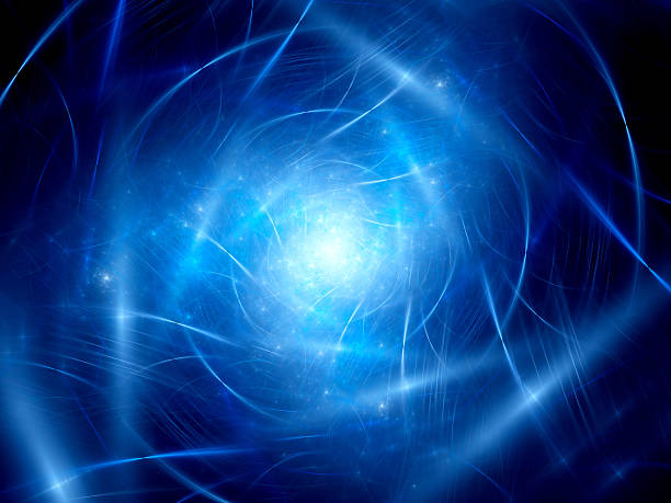 istock Glowing trajectories in space with nebula 502892780