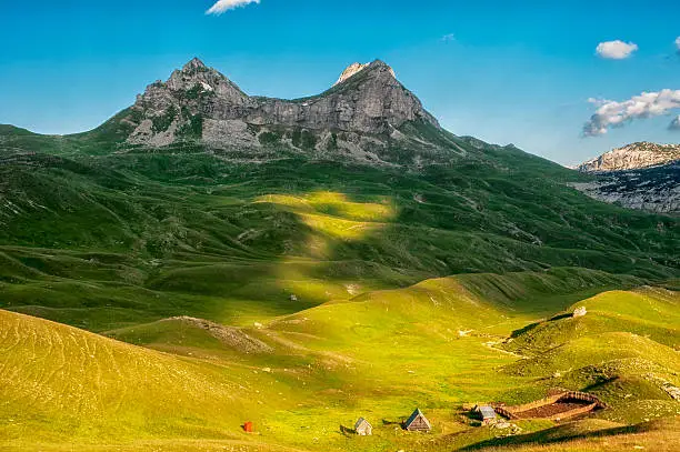 Beautiful landscape at Durmitor mountain. Sedlo is one of Durmitor mountain range peeks that rizes above 2000 m above sea level. 