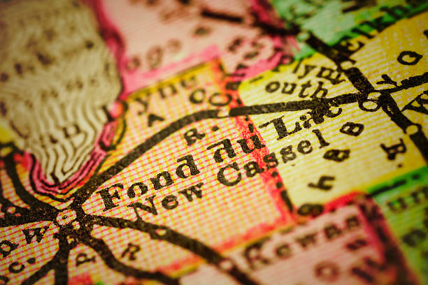 istock Fond du Lac, Wisconsin on an Antique map 502893622