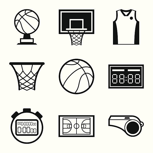 illustrations, cliparts, dessins animés et icônes de de basket emblématique dans un design de style. - scoreboard sport clip art vector