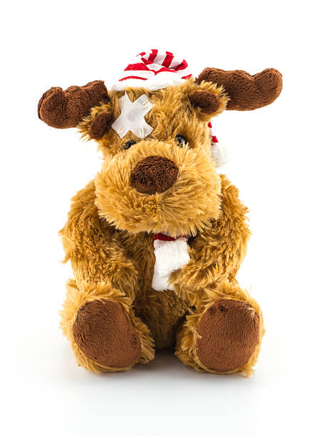 Deer toy isolated on white background. New Year celebration