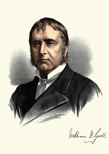 Vintage colour engraving of Sir William Gull, 1st Baronet of Brook Street (31 December 1816 to 29 January 1890) was a 19th-century English physician. He rose through the ranks of the medical profession to establish a lucrative private practice and serve in a number of prominent roles, including Governor of Guy's Hospital, Fullerian Professor of Physiology and President of the Clinical Society.