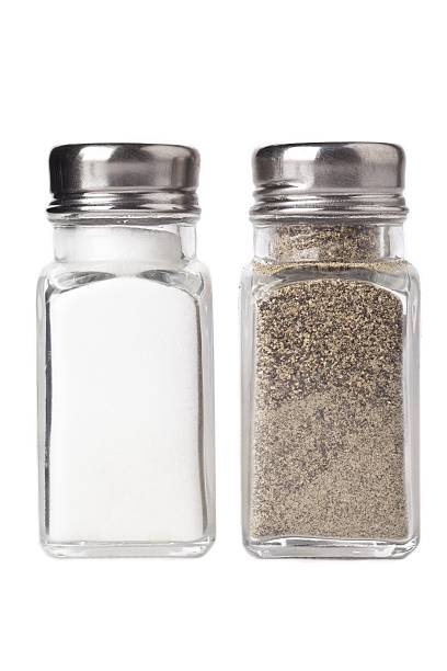 salt and pepper shakers stock photo