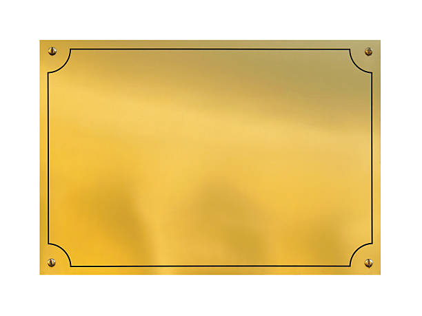 Gold plaque Gold plaque empty isolated with clipping path memorial plaque photos stock pictures, royalty-free photos & images