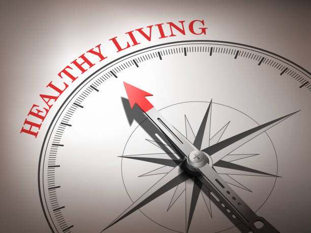 istock abstract compass with needle pointing the word healthy living 502905925