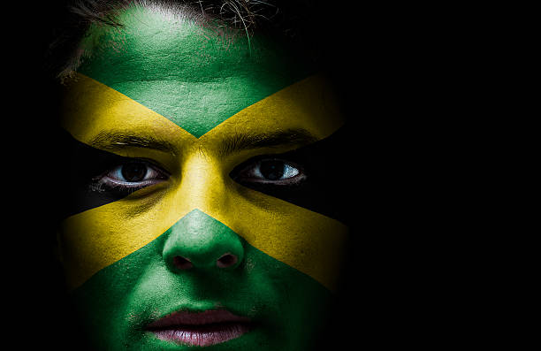 istock Jamaica. Jamaican flag on face 502906589
