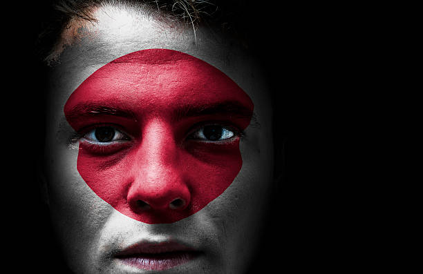 istock Japan. Japanese flag on face 502906593