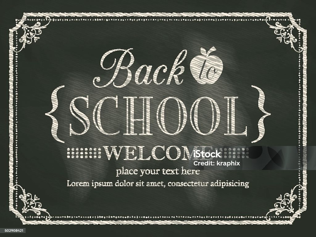 Back to School vintage chalk board background Back to School vintage black chalk board background Art stock vector