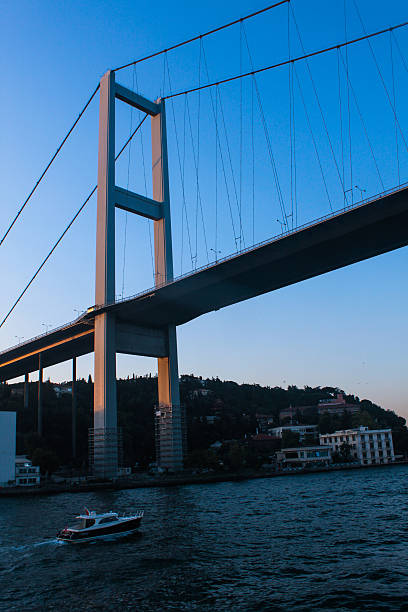 Istanbul Bosphorus Bridge - Bogaz Koprusu Istanbul Bosphorus Bridge - Bogaz Koprusu on blue sky bogaz stock pictures, royalty-free photos & images