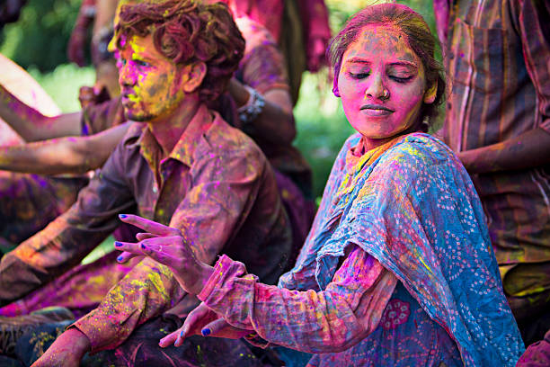 istock Woman dancing in the Holi 502909241
