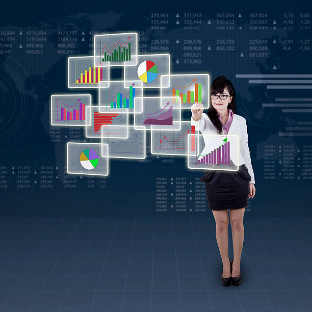 istock Businesswoman choosing one business chart 502910009