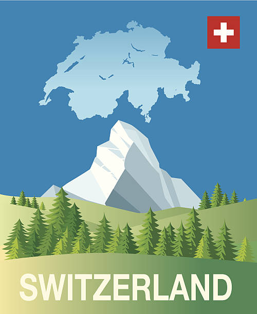 Switzerland Switzerland pennine alps stock illustrations
