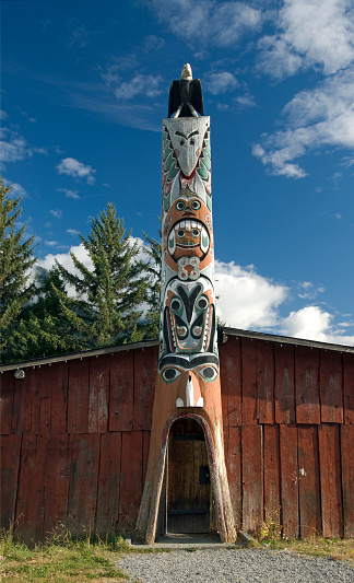 Totem pole at Hope, British Columbia visitor centre