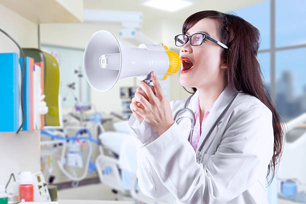 istock Female physician announcing news 2 502911945