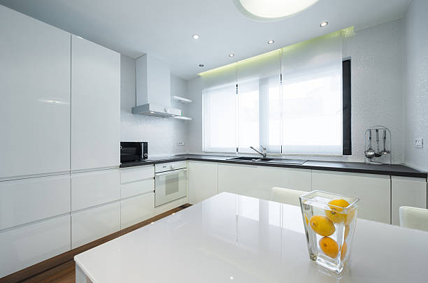 istock Interior of a modern luxury bright white kitchen 502914398