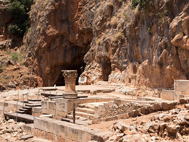 Architectural antiquities in natural reservation of Hermon river (Banyas) - Cult center of the God Pan, north of Israel