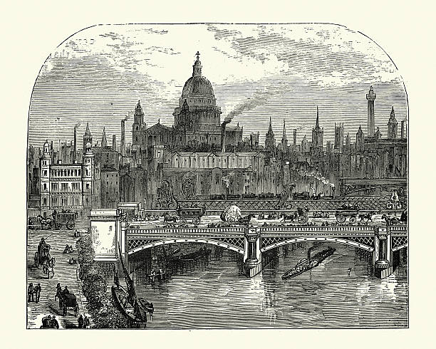illustrazioni stock, clip art, cartoni animati e icone di tendenza di londra vittoriana - london bridge