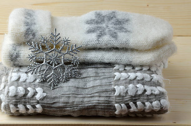 istock White-gray gloves and scarf 502917568