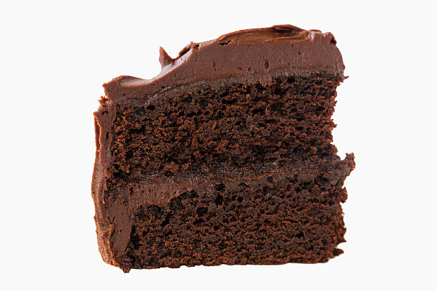chocolate cake slice - chocolate cake stock-fotos und bilder
