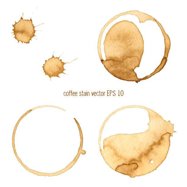 ilustraciones, imágenes clip art, dibujos animados e iconos de stock de tinción de café - tea stain