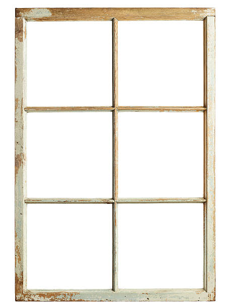 antiga moldura da janela - window frame window isolated clipping path - fotografias e filmes do acervo