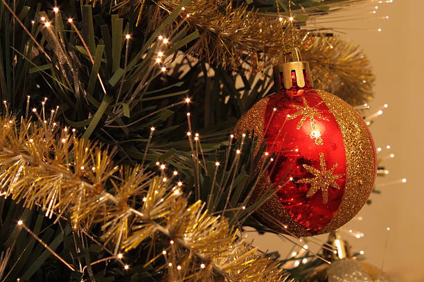 istock Christmas ball on the pinetree. 502920308