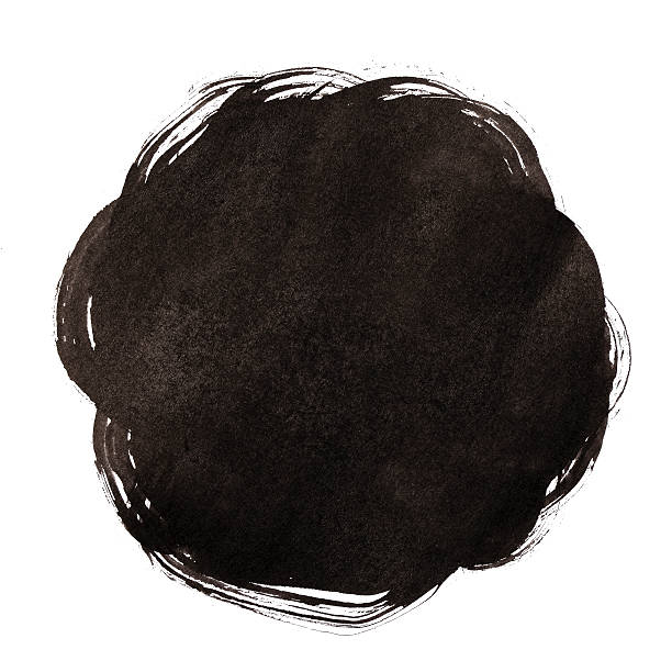 istock Handmade  circle drawing ink black brush sketch on isolated whit 502920554