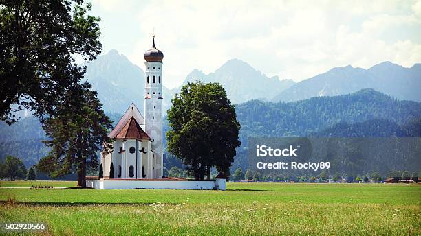 Idyllic St Coloman Church Near Neuschwanstein Castle Hohenschwangau In Germany Stock Photo - Download Image Now