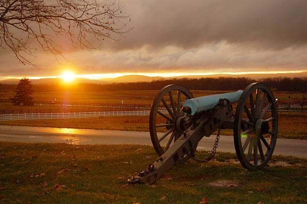 pôr do sol em gettysburg - nobody gettysburg pennsylvania mid atlantic usa - fotografias e filmes do acervo