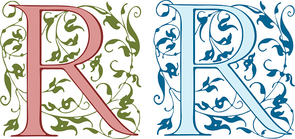 Vintage Lettering R Vintage Initials Letter R Stock Illustration - Download Image Now ...