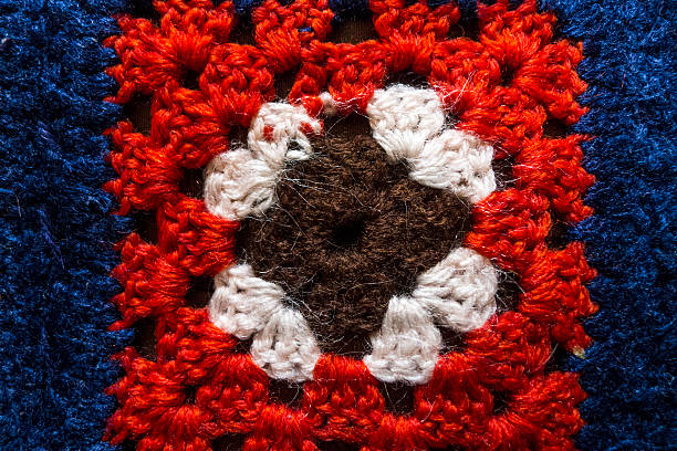 Close-up hand-woven blanket