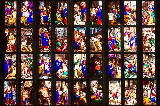 istock Stained glass windows in Milan Cathedral, ITALY 502920994