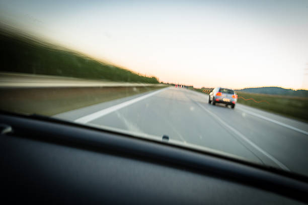 istock Cars moving fast on a highway 502922532