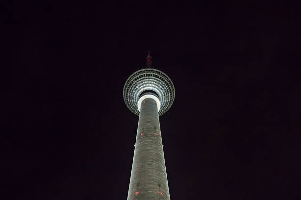 TV Tower Berlin at Night stock photo