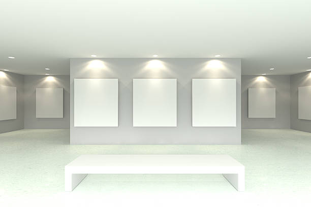 istock canvas on white wall in the gallery 502931565
