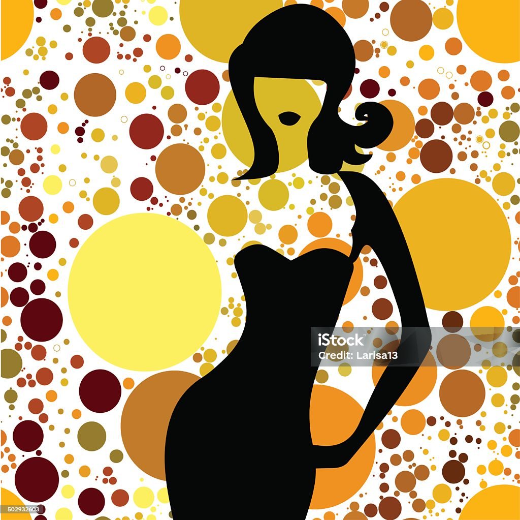 silhouette Mädchen Modell Etuikleid in party - Lizenzfrei Bildhintergrund Vektorgrafik