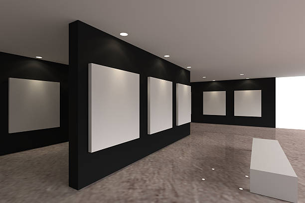 istock canvas on black wall in the gallery 502933533