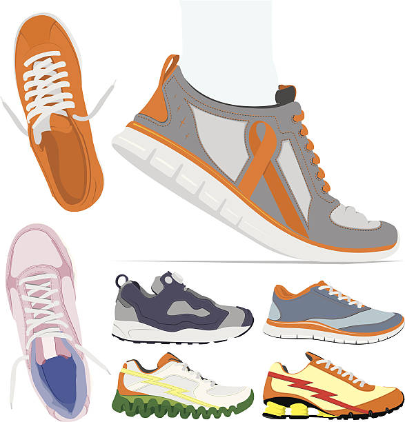 Vector running shoes collection vector art illustration