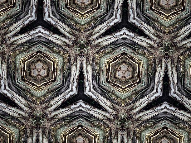 Mutant nature organic background with plant based shapes
