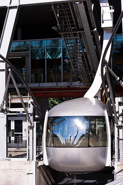 istock Modern air tram cabin at the start station 502934629
