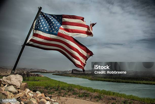 Torn American Flag Stock Photo - Download Image Now - Torn, American Flag, Flag