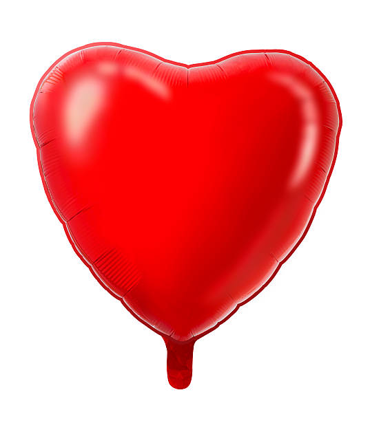 istock Heart Shaped Red Helium Balloon on White Background 502935895