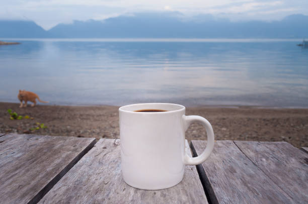 istock Morning coffee by the lake 502936393