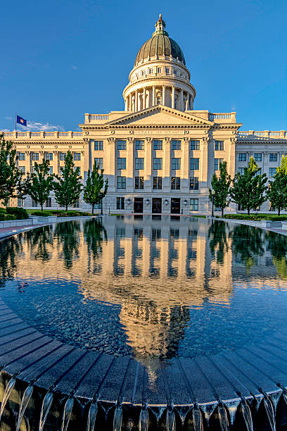 istock Unique view of the Utah state capital building 502936473